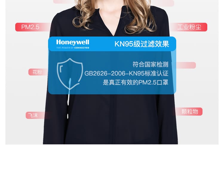 霍尼韦尔（Honeywell） KA9101 H910 PLUS KN95 折叠式口罩 (白色、耳带式、环保装、50只/盒)